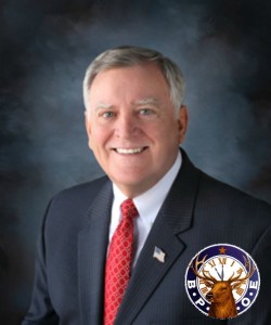 Composite image: Ron Hicks, national president of the Elks Lodge and the official symbol of Benevolent and Protective Order of Elks. | Courtesy Virginia Elks Association and Benevolent and Protective Order of Elks, St. George News