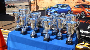 Trophies at the 16th annual SkyWest Mini Indy race in St. George, Utah, Mar. 18, 2016 | Photo by Don Gilman, St. George News