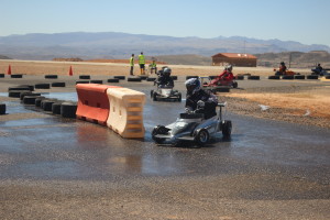 Competitors take on the "wet corner" during the 16th annual SkyWest Mini Indy race in St. George, Utah, Mar. 18, 2016 | Photo by Don Gilman, St. George News