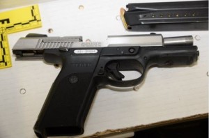 A photo of Lavoy Finicum's 9mm Ruger authorities said they recovered from an inside Finicum's jacket pocket after he was shot, photo location and date unspecified | Photo courtesy of Deschutes County Sheriff's Office, St. George News