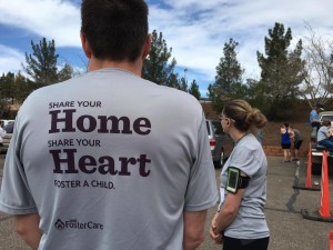 Runners on Team Utah Foster Care wait for their teammate to arrive at the exchange point during the Lake to Lake Relay, St. George, Utah, March 5, 2016 | Photo by Hollie Reina, St. George News