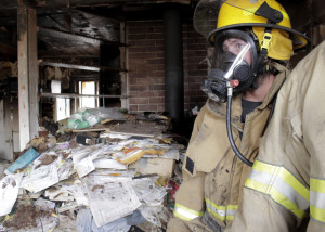 Firefighters from three departments responded to a Monday afternoon housefire that displaced an elderly Parowan resident, 260 E. 400 North, Cedar City, Utah, March 21, 2016 | Photo by Carin Miller, St. George News