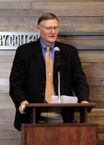 Senator Evan Vickers emotionally recalls the story of a young man who found a future thanks to Southwest Applied Technology College, Cedar City, Utah, March 31, 2016 | Photo by Carin Miller, St. George News 