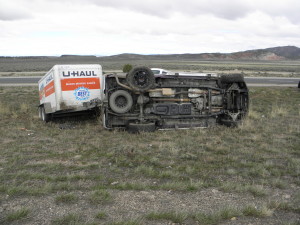 A medical issue caused a rollover accident late Wednesday morning on Interstate 15 near milepost 68, Parowan, Utah, March 23, 2016 | Photo courtesy of Utah Highway Patrol, St. George News