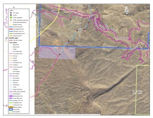 Two red circles show possible locations of a new shooting area near Santa Clara, Utah | Image courtesy of Washington County, St. George News