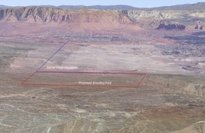 Aerial view of a proposed shooting area near Santa Clara, Utah | Image courtesy of Washington County, St. George News