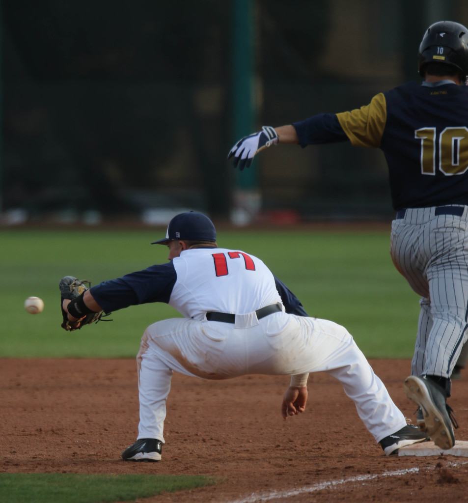 Dixie State's Samuel Hall (17), Dixie State University vs.  California Baptist University, Baseball,  St George, Utah, Mar. 4, 2016, | Photo by Kevin Luthy, St. George News