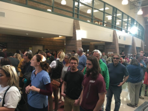 Washington County Democrats gather at Tonaquint Intermediate School to cast their ballots in a presidential caucus, St. George, Utah, March 22, 2016 | Photo by Hollie Reina, St. George News