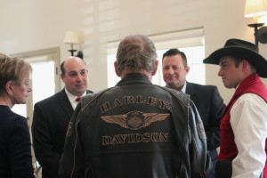 (L-R) House District 75 candidates Walt Brooks, Steve Kemp and Slade Hughes speak with members of the Dixie Republican Forum, St. George, Utah, March 15, 2016 | Photo by Mori Kessler, St. George News