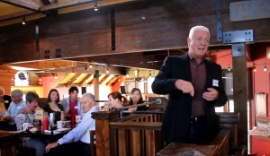 Mike Weinholtz, Democratic gubernatorial candidate, speaking at a breakfast gathering of the Washington County Democratic Party at George's Corner, St. George, Utah, March 16, 2016 | Photo by Mori Kessler, St. George News