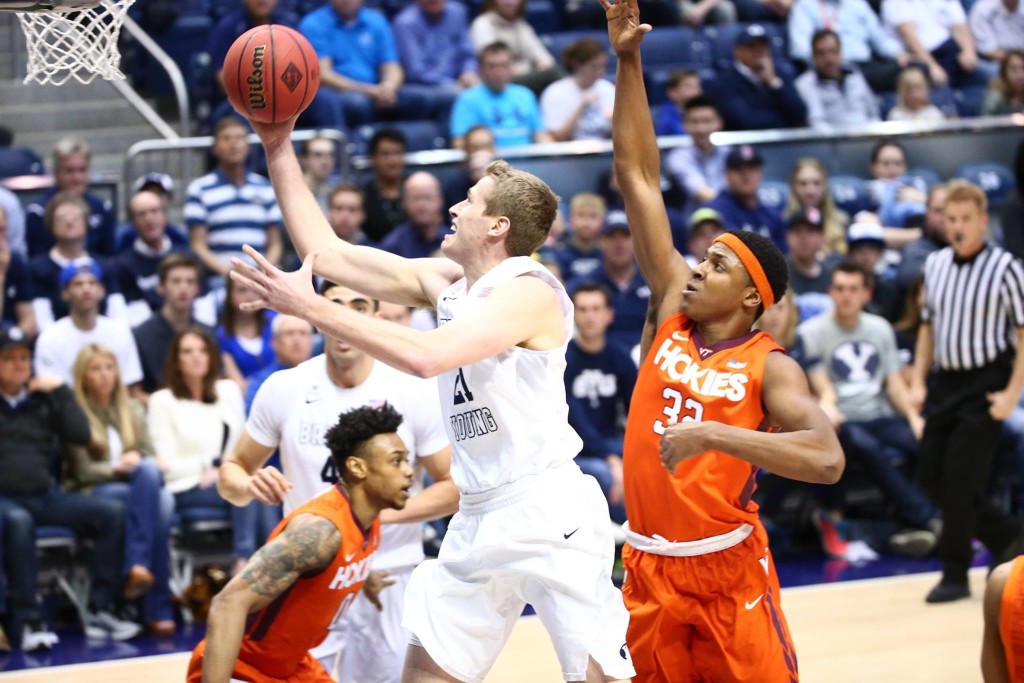Kyle Davis, BYU vs. Virginia Tech, NIT Basketball, Provo, Utah, Mar. 18, 2016. | Photo by BYU Photo