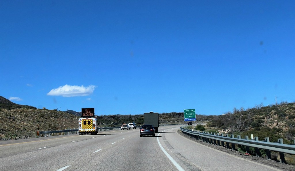 Approaching 2-car accident on I-15 northbound, near mile marker 30, Washington County, Utah, Mar. 24, 2016| Photo by Cody Blowers, St. George News