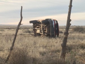 The scene of a high speed rollover where four people were ejected from a rolling truck, Colorado City, Arizona, April 7, 2016 | Photo by Michael Durrant, St. George News