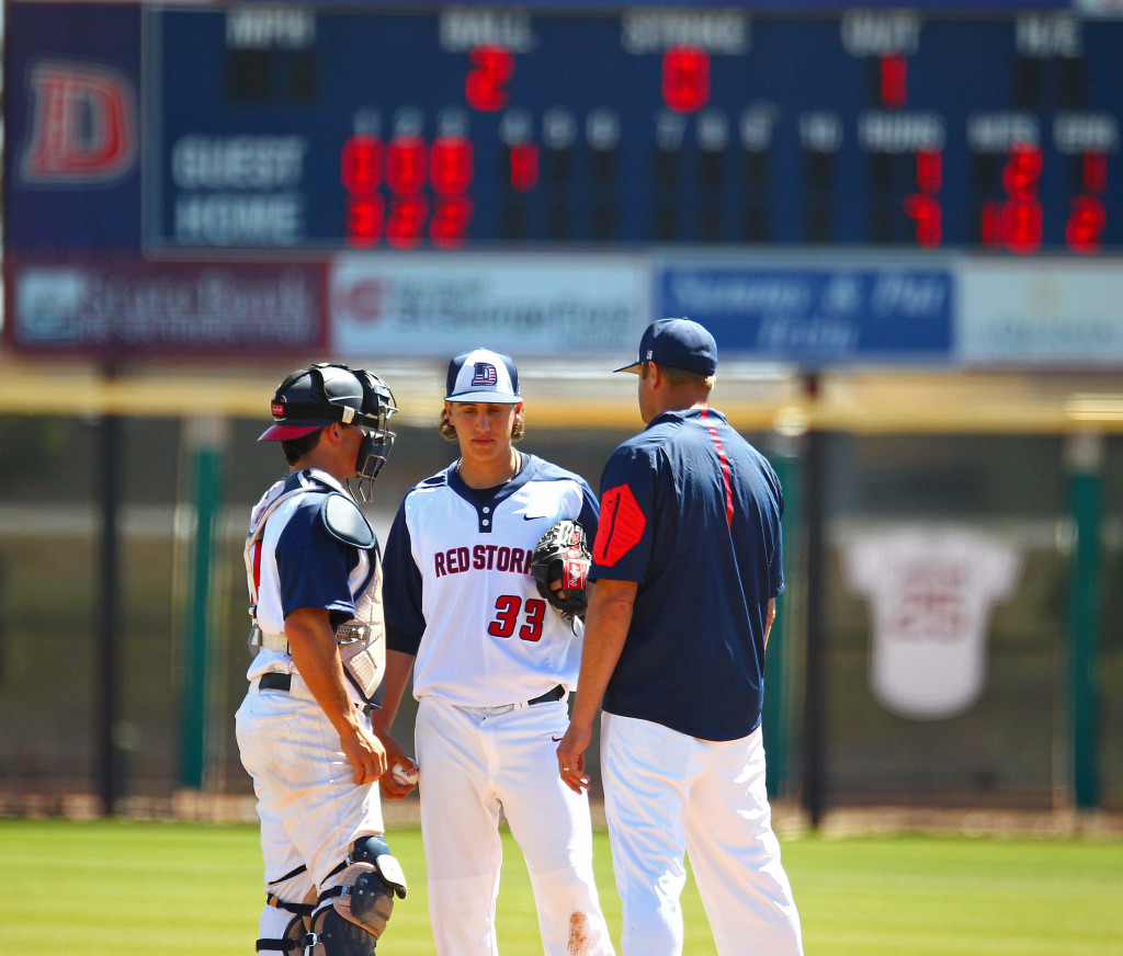 Dixie State University vs. Fresno Pacific University, Baseball, St. George, Utah, Apr. 2, 2016, | Photo by Robert Hoppie, ASPpix.com, St. George News