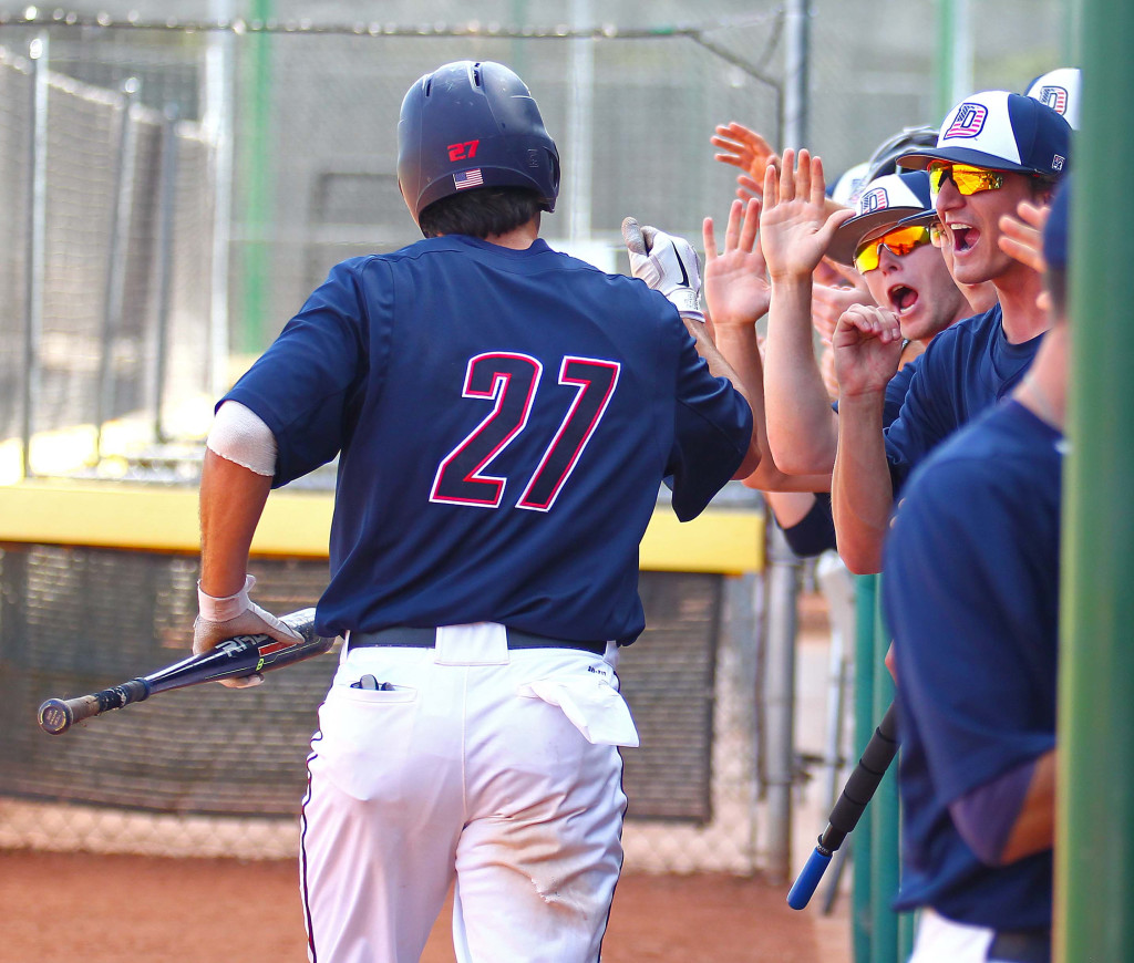 Dixie State's Ryan Rodriguez (27), Dixie State University vs. Hawai'i Pacific University, Baseball, St. George, Utah, Apr. 22, 2016, | Photo by Robert Hoppie, ASPpix.com, St. George News