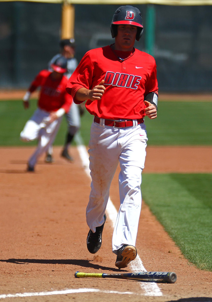 Dixie State's Tanner Morache (7), Dixie State University vs. Hawai'i Pacific University, Baseball, St. George, Utah, Apr. 23, 2016, | Photo by Robert Hoppie, ASPpix.com, St. George News