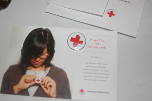 Red Cross support pins were given to guests at the Southern Utah Red Cross Heroes event held at the Hilton Garden Inn, St. George, Utah, April 7, 2016 | Photo by Hollie Reina, St. George News