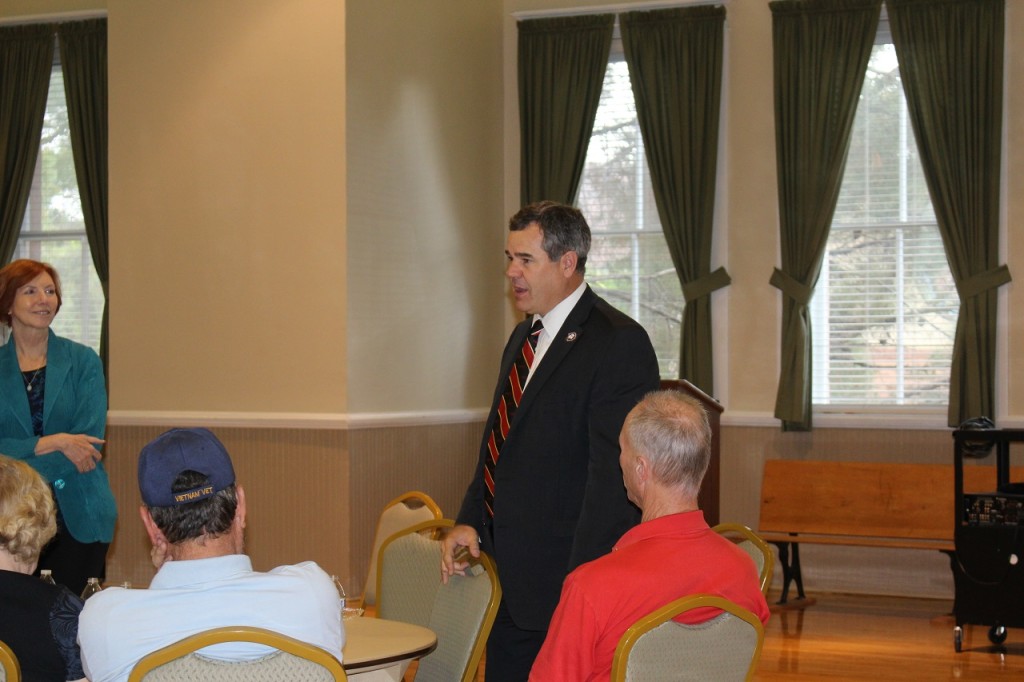 Mayor Jon Pike speaking at private luncheon before the showing of "Leading from the Front," at the Children's Theater, St. George, Utah, April 29, 2016|Photo by Cody Blowers, St. George News