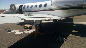 A mechanical malfunction on a chartered Cessna Citation aircraft that landed at the St. George Regional Airport resulted in a 10-hour closure of the airport’s runway and the cancellation of three SkyWest Airlines flights, St. George, Utah, April 2, 2016 | Photo courtesy of Operations Supervisor Brad Kitchen, St. George News 