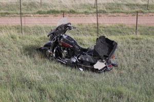 A Millard County Sheriff's Deputy was killed Friday afternoon on Interstate-15 after he rolled his motorcycle down the embankment near Kanarraville, Utah April 22, 2016 | Photo by Tracie Sullivan, St. George/Cedar City News