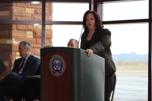 Iron County School District Shannon Dulaney discusses the launching of the new Utah Aerospace Pathways Program in Cedar City. The program already has 14 high school seniors enrolled this next fall. Cedar City, Utah April 26, 2016 | Photos taken by Cedar City News Reporter Tracie Sullivan. St. George/Cedar City News