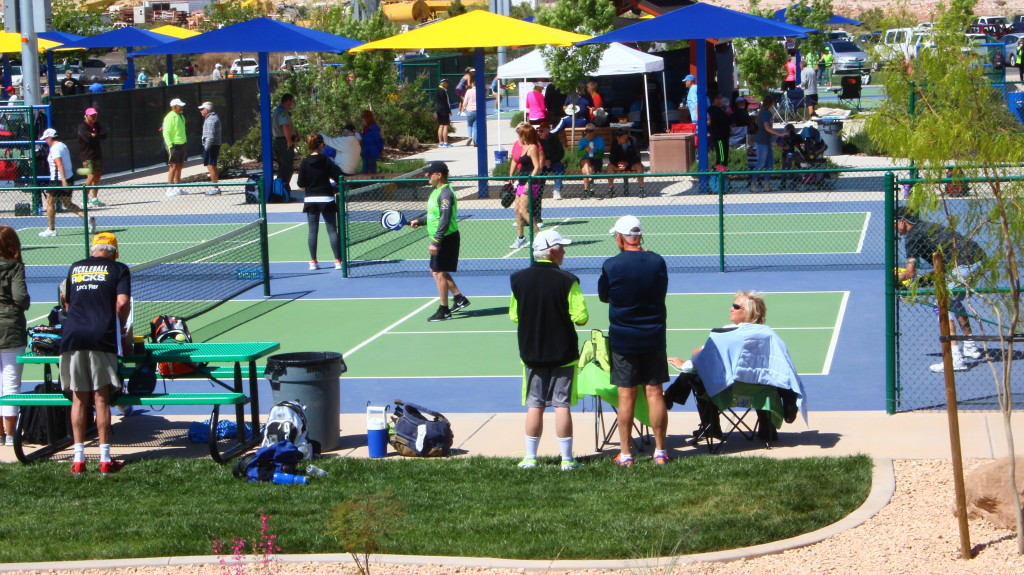 Spectators take in a match at the USA Pickleball Association West Regional Tournament held in St. George, Utah, April 15-16, 2016 | Photo by Don Gilman, St. George News