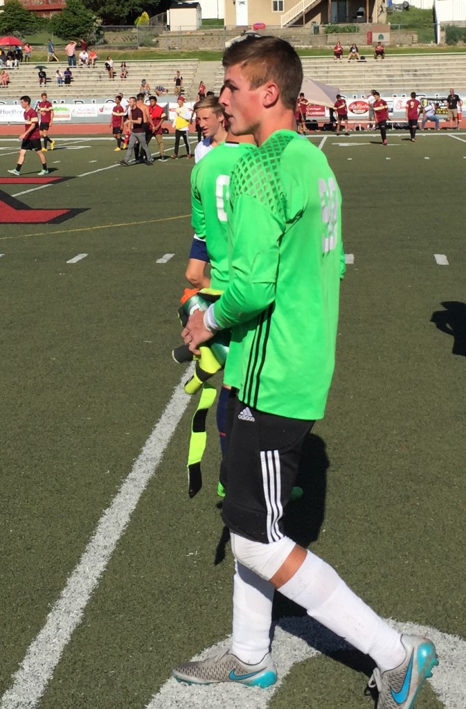 Warrior keeper Quinn Hargis, Snow Canyon vs. Logan, 3A state semifinals, Sandy, Utah, May 13, 2016. | Photo by AJ Griffin, St. George News