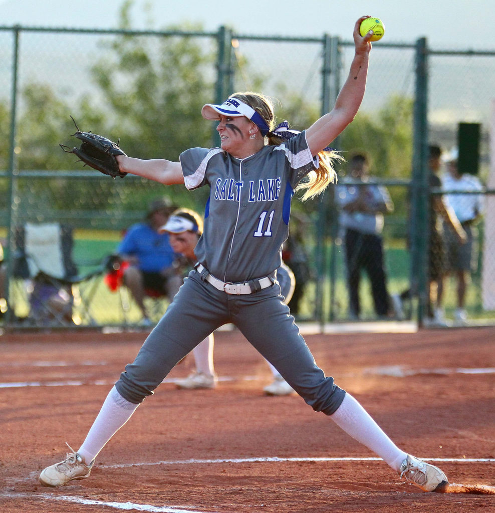 Salt Lake vs. Spartanburg Methodist, SC, NJCAA Division I Softball National Championship Tournament, May 18, 2016, | Photo by Robert Hoppie, ASPpix.com, St. George News