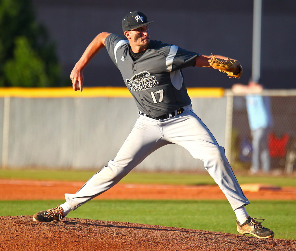 Pine View's Dakota Donovan (17), Desert Hills vs. Pine View, Baseball, May 3, 2016, | Photo by Robert Hoppie, ASPpix.com, St. George News