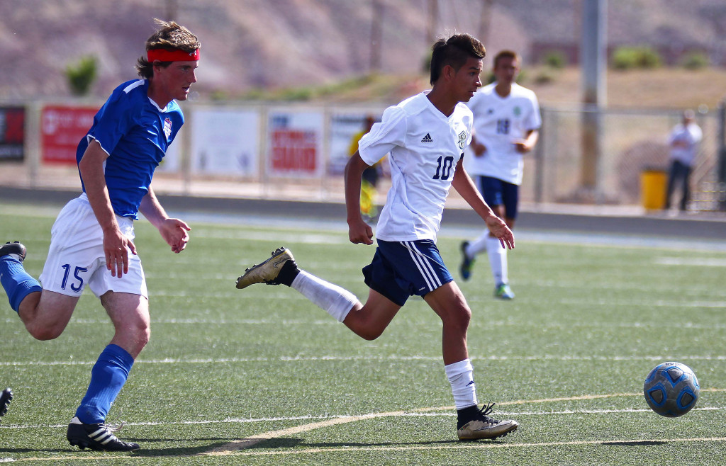 Snow Canyon's Angel Muniz (10), Snow Canyon vs. Richfield, Soccer, May 5, 2016, | Photo by Robert Hoppie, ASPpix.com, St. George News