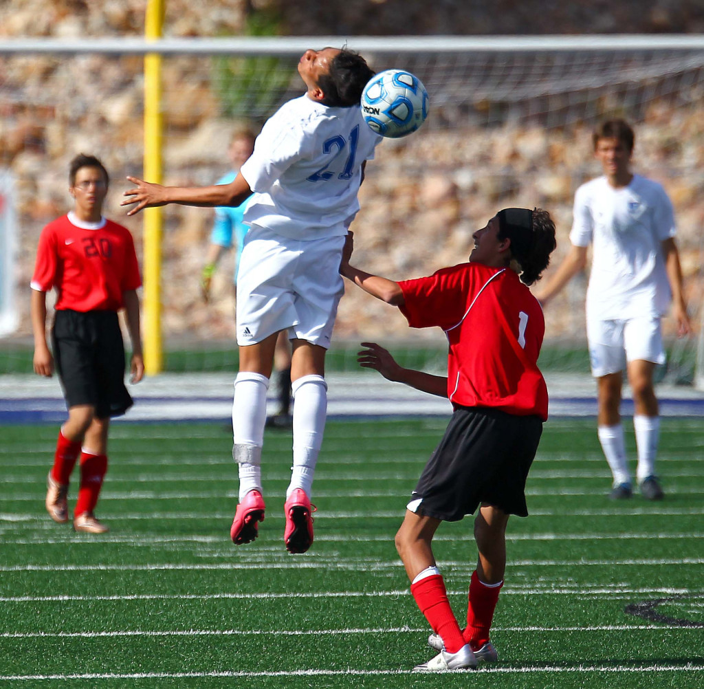 Dixie's Jose "Tauri" Morales (21), Dixie vs. North Sanpete, Soccer, May 5, 2016, | Photo by Robert Hoppie, ASPpix.com, St. George News