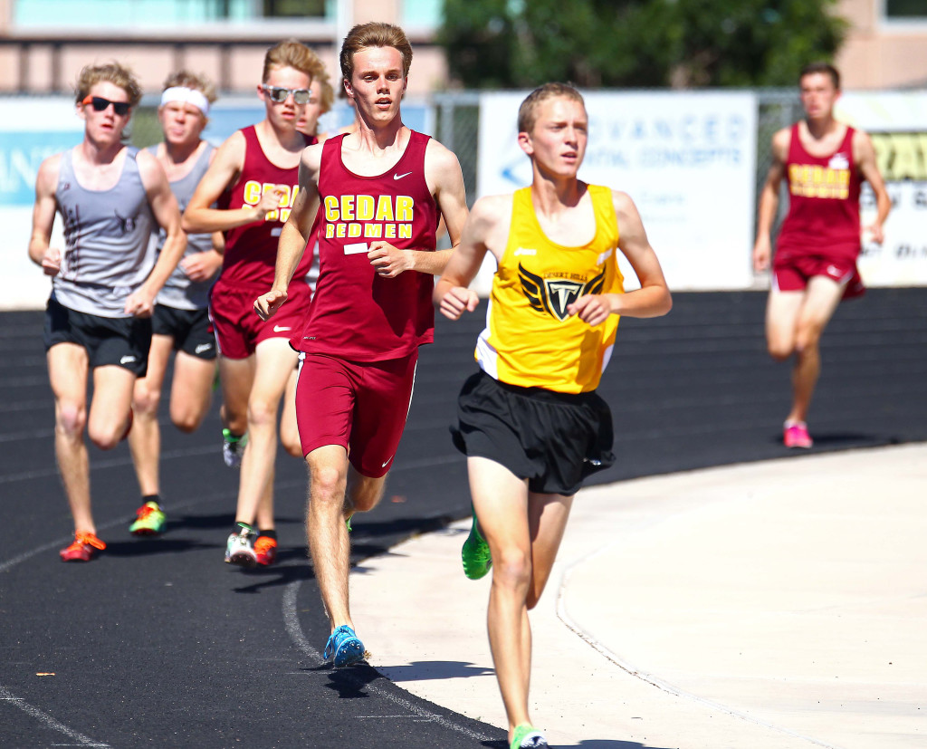 Boys 1600 meters, Region 9 Track and Field Championships, May 12, 2016, | Photo by Robert Hoppie, ASPpix.com, St. George News
