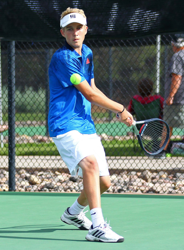 Dixie's Carsen Bottema, 3A State Tennis Championships, Boys Tennis, May 14, 2016, | Photo by Robert Hoppie, ASPpix.com, St. George News