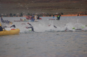 Ironman 70.3 St. George swim start, Washington County, Utah, May 7, 2016 | Photo by Hollie Reina, St. George News