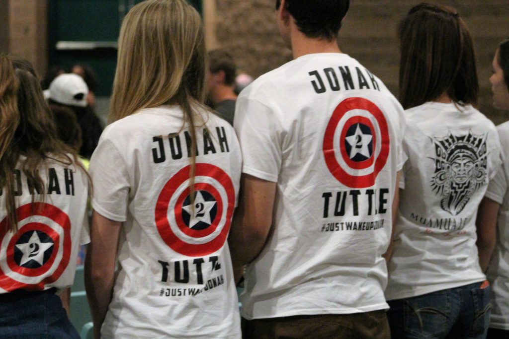 T-shirts were sold to raise money during "Wake up Jonah", fundraising event held in the auditorium at Snow Canyon High School, St. George, Utah, May 21, 2016 | Photo by Cody Blowers, St. George News