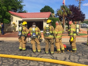 Firefighters responded to a report of a garage fire at a home on the 940 East block of 900 South, St. George, Utah, May 4, 2016 | Photo by Kimberly Scott, St. George News