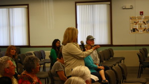 Washington Fields resident Natalie Drake discusses her concerns over the possible construction of the Crimson High School/Middle School complex with the Washington County School District Board in St. George, Utah, May 11, 2016 | Photo by Don Gilman, St. George News