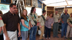 Boy Scouts Jason Stirling (L) and Jesse Wilson gather with family members at a ceremony honoring five young men who had achieved the rank of Eagle Scout, Leeds, Utah, May 28, 2016 | Photo by Don Gilman, St. George News