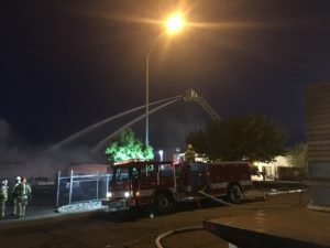 St, George fire crews responded to two fires Monday morning, one at Albertsons on Dixie Drive and the other at the Frito Lay warehouse where authorities worked all morning to get the fire out. St. George, Utah, May 30, 2016 | Photo by Mike Cole, St. George News