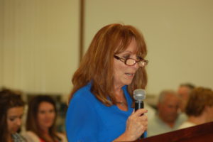 Merry Dawn Lay Johnson addresses the Washington County School District Board of Education, St. George, Utah, Sept. 15, 2015 | Photo by Hollie Reina, St. George News 