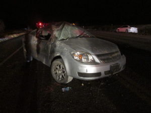 A rollover on SR-18 killed an 18-year-old Dixie High School student and left his girlfriend critically injured after the teens were ejected from the car, Dammeron Valley, Utah, May 22, 2016 | Photo courtesy of Utah Highway Patrol, St. George News