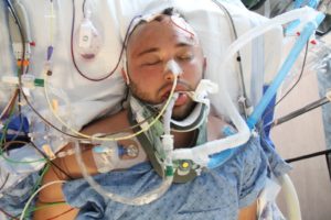 Jonah Tuttle remains in a coma at Dixie Regional Medical Center following a longboarding accident at Snow Canyon State Park on April 19. Dixie Regional Medical Center, St. George, Utah, date not specified | Photo courtesy of "Just Wake Up Jonah" blog, St. George News