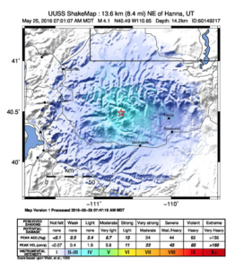 Area where Wednesday's earthquake was felt | Image courtesy of University of Utah Seismic Station, St. George News