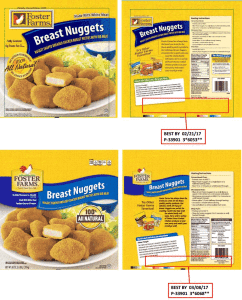 Chicken nuggets from Foster Farms Chicken are being recalled. A sample of the packaging is above. Click to open in a larger size to see details. Undated. | Photo courtesy of USDA, St. George News