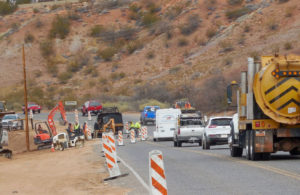 Construction on old Highway 91 caused minor delays as utility work was completed before reconstruction of the road began, Santa Clara, Utah, Dec. 9, 2015 | Photo by Julie Applegate, St. George News