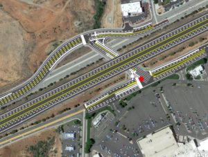 Graphic of the layout of I-15's widening between Exits 8 and 10 and the Mall Drive underpass. | Image courtesy of the Utah Department of Transportation, St. George News