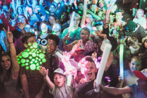 Kids enjoy a glowing dance party during George Streetfest, St. George, Utah, date not specified | Photo by Nick Adams, courtesy of Emceesquare Media Inc., St. George News