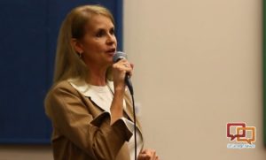 Congressional candidate Charlene Albarran speaking at the Washington County Democratic Convention, St. George, Utah, April 2, 2016 | Photo by Don Gilman, St. George News