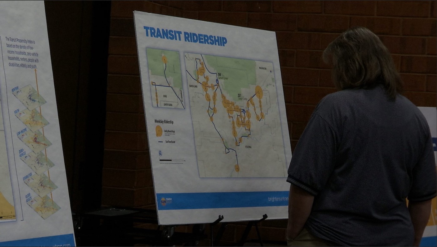 Members of community attend a meeting to give input on proposed future changes to SunTran bus service, St. George, Utah, May 25, 2016 | Photo by Sheldon Demke, St. George News