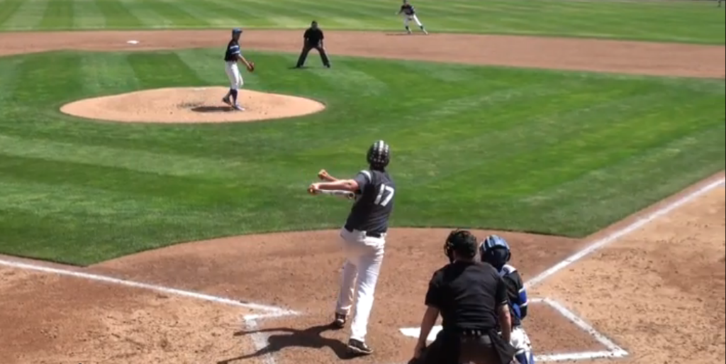 Dakota Donovan at the plate, Pine View vs. Carbon, 3A state quarterfinals, Kearns, Utah, May 19, 2016 | Photo by Dallas Griffin, St. George News